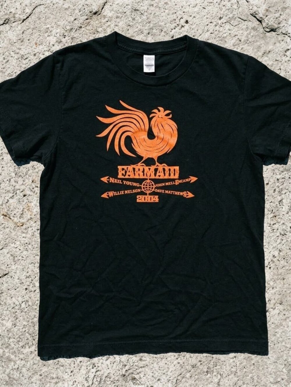 Vtg Farm Aid 2004 Concert Band Shirt Womens XL Willie Nelson Neil Young Tour